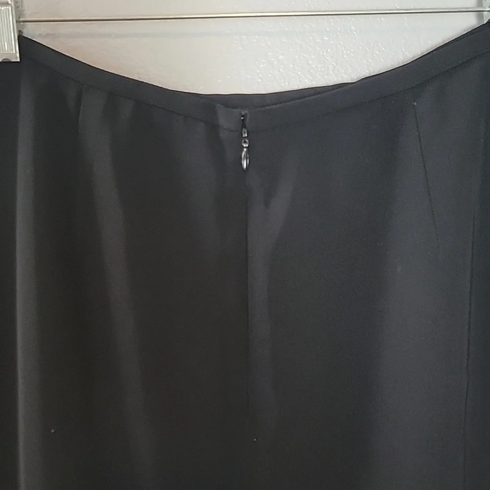 Apostrophe black lined maxi skirt with slit